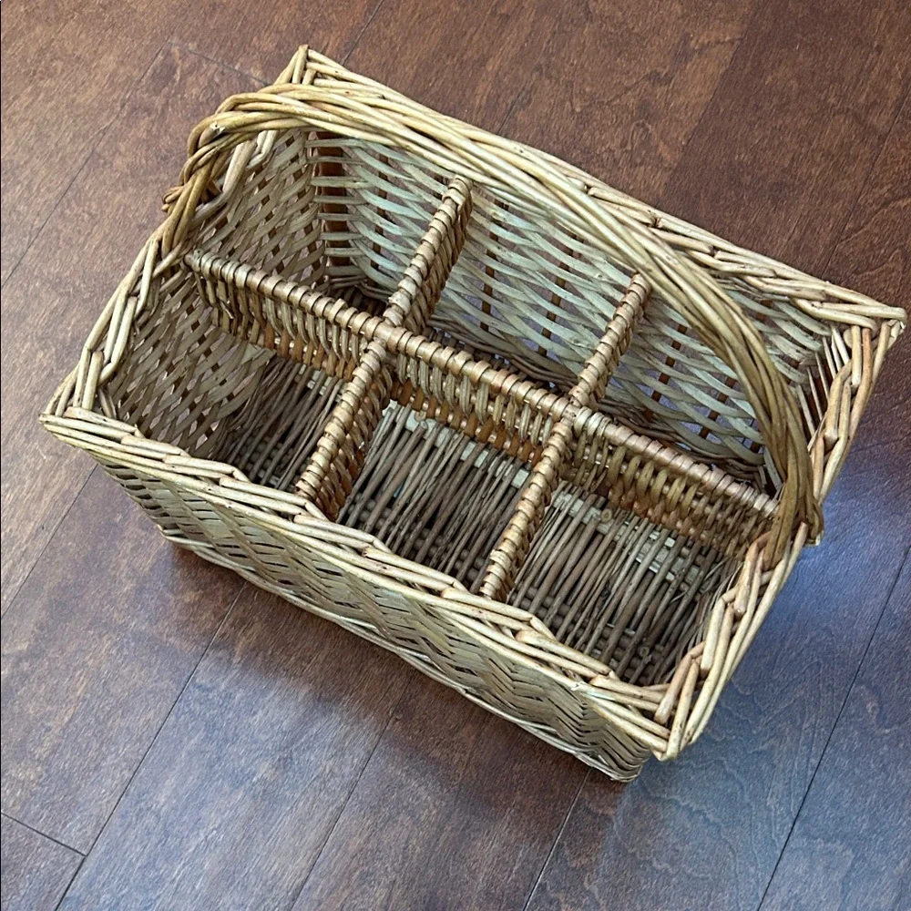 Vintage Rustic Woven Wine Basket with Handle, Super Versatile, Made in Portugal
